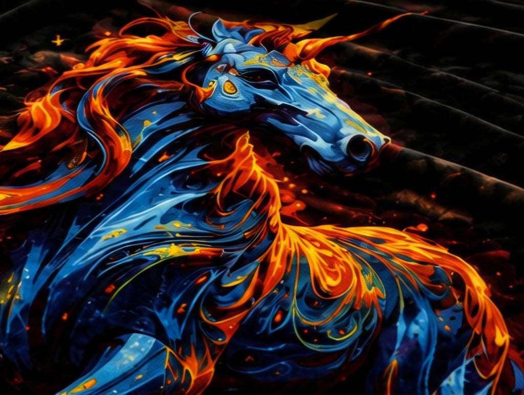 Midnight Fire Horse Luxury Plush Blanket