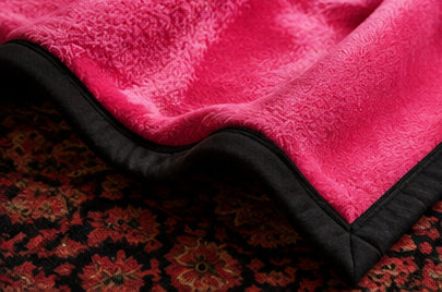 Pink & Black Bunny Logo Luxury Plush Blanket – Bold Modern Statement Bedding