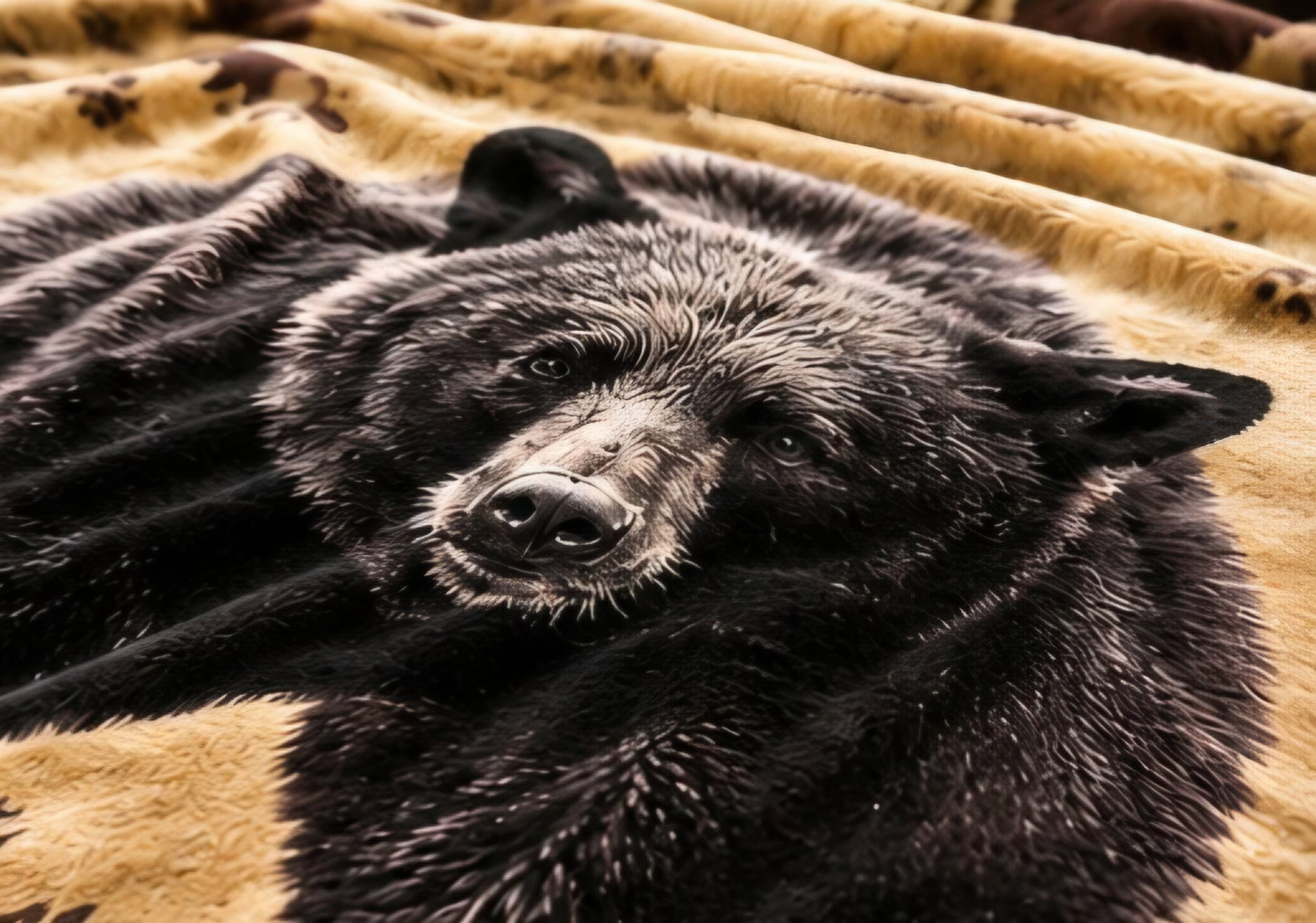 Majestic Black Bear Wilderness Luxury Plush Blanket