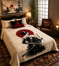 Japanese Samurai Red Sun Luxury Plush Blanket