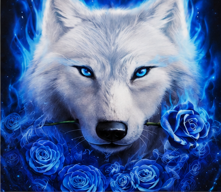 Mystic Blue Wolf & Roses Comforter Set – Fantasy Galaxy Luxury Bedding