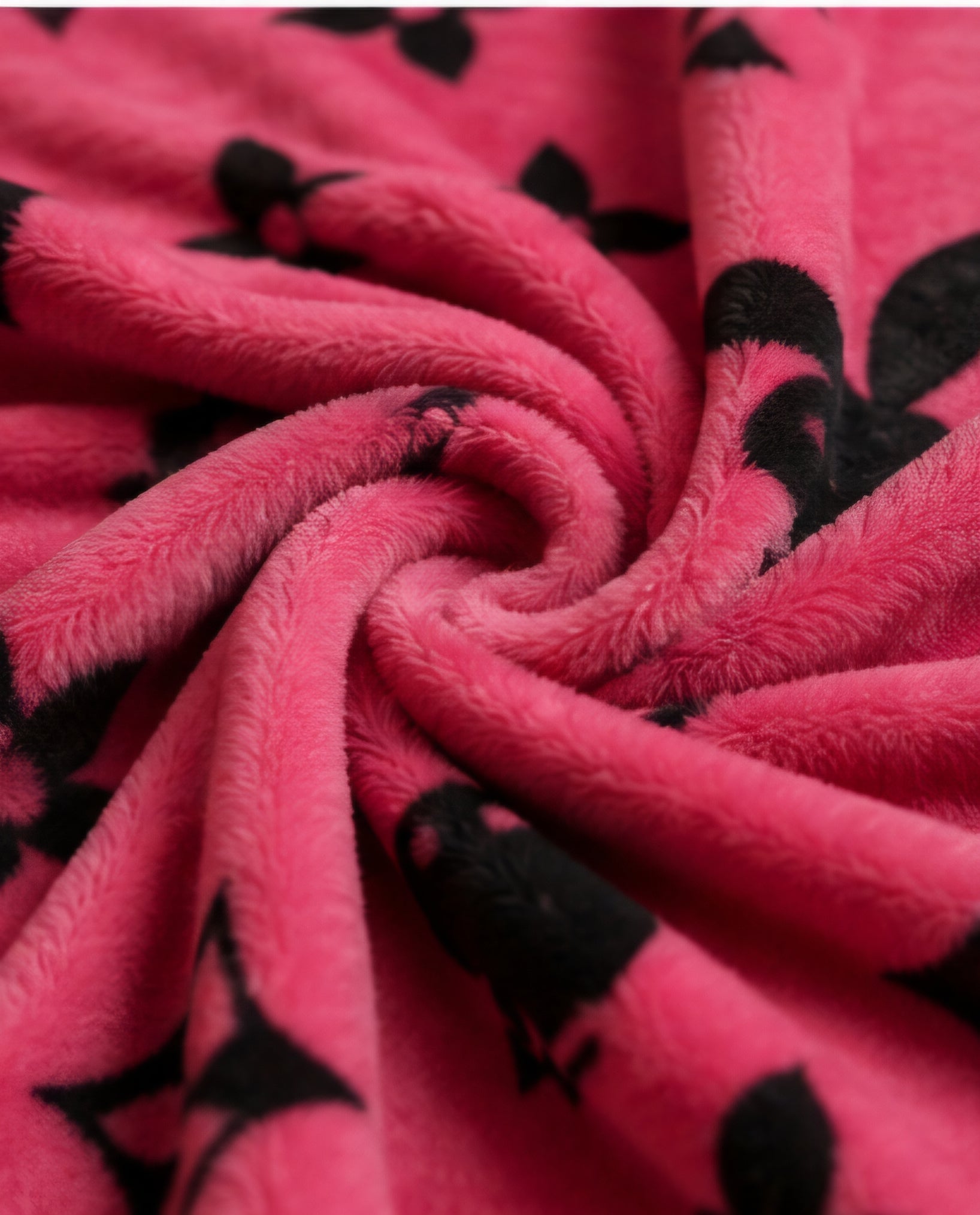 Pink & Black Bunny Monogram Luxury Plush Blanket