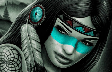 Mystic Dreamcatcher Woman Comforter Set – Black & Turquoise Spiritual Art Bedding