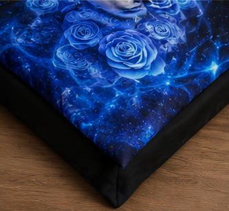 Mystic Blue Wolf & Roses Comforter Set – Fantasy Galaxy Luxury Bedding