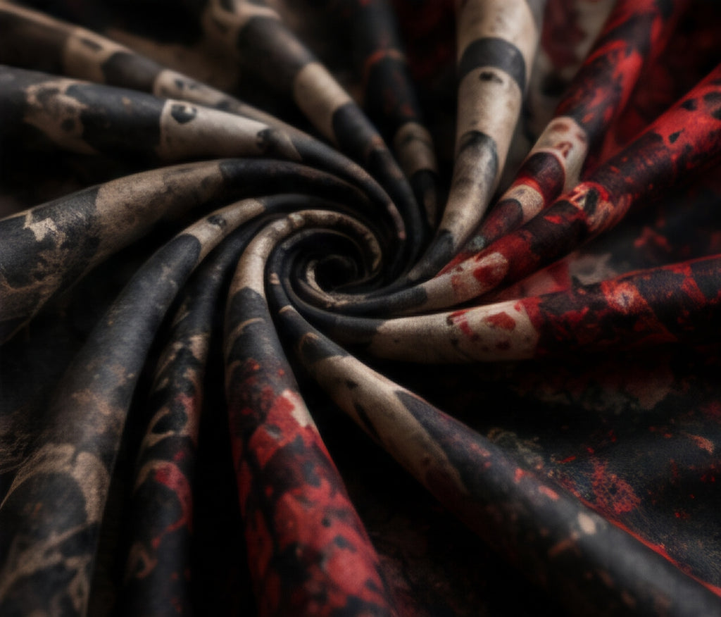 Dark Gothic Skull Revolver Luxury Plush Blanket – Black & Red Skull Statement Bedding