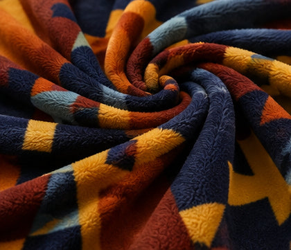 Southwestern Bear Geometric Luxury Plush Blanket – Rustic Tribal-Inspired Design