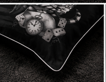 Gothic Moonlight Girl & Cat Comforter Set – Dark Fantasy Black Bedding