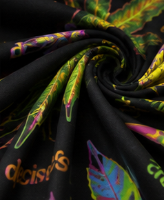 Neon Cannabis Leaf Comforter Set – Colorful Black Psychedelic Bedding