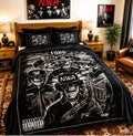 Black & White Old School Hip-Hop Skull Graphic Luxury Plush Blanket