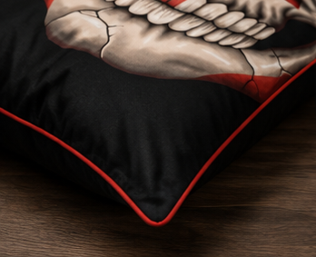 Canadian Skull Comforter Set – Red & White Maple Leaf Biker Style Bedding