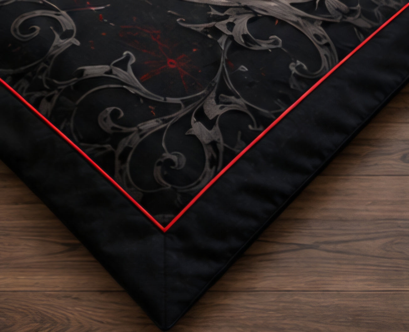 Dark Gothic Skull Revolver Luxury Plush Blanket – Black & Red Skull Statement Bedding