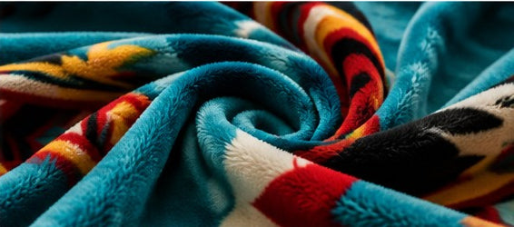 Turquoise Southwestern Geometric Luxury Plush Blanket – Colorful Tribal-Inspired Bedding