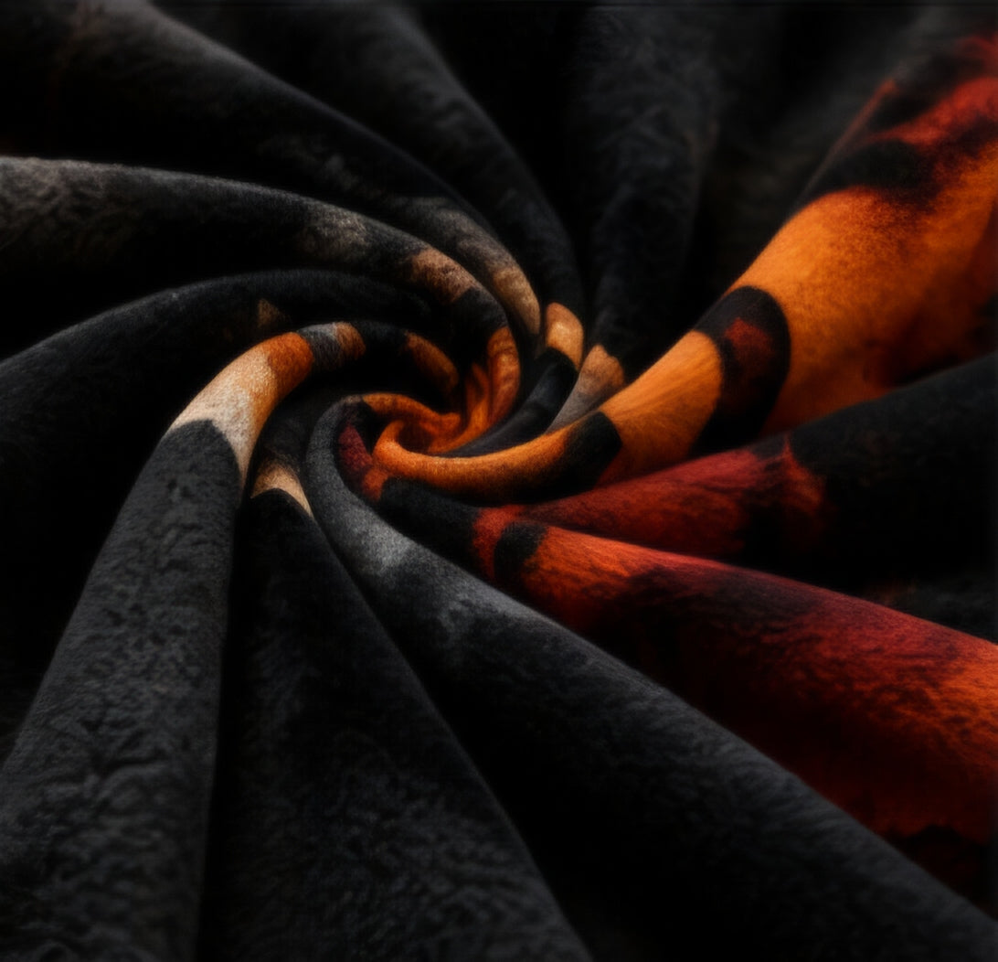 Black & Orange Flaming Biker Skull Luxury Plush Blanket – Motorcycle Engine Gothic Bedding